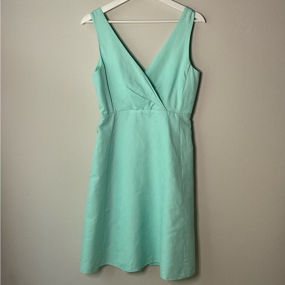 J. Crew Mint Sleeveless V-Neck Midi Dress